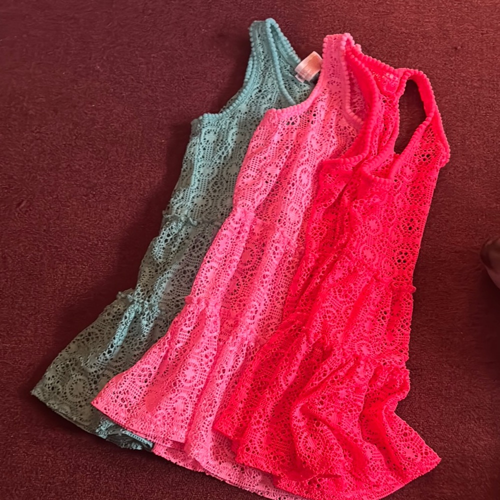 Lace Tank Tops in Pink and Coral